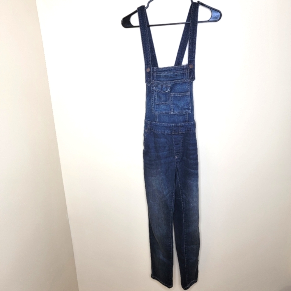 Free People Blue Denim Overalls